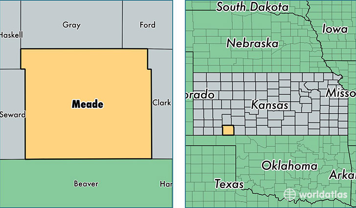 location of Meade county on a map