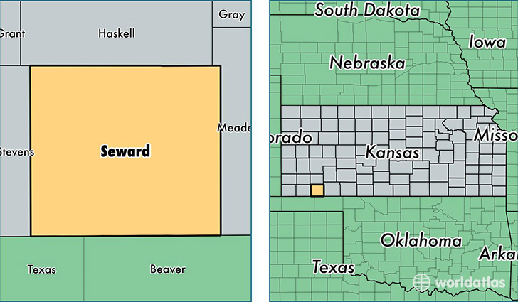 location of Seward county on a map