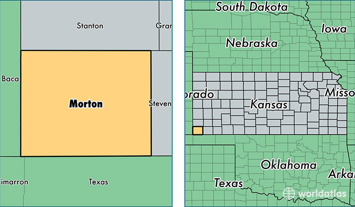 location of Morton county on a map