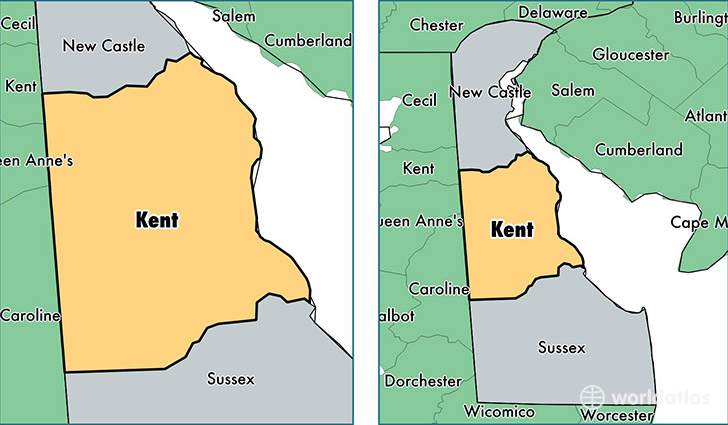 location of Kent county on a map