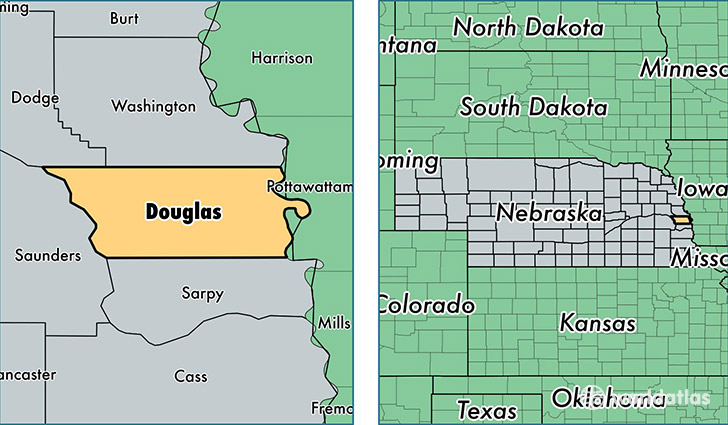 location of Douglas county on a map