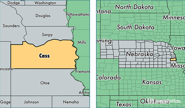 location of Cass county on a map