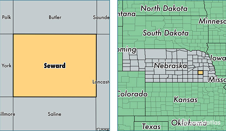 location of Seward county on a map