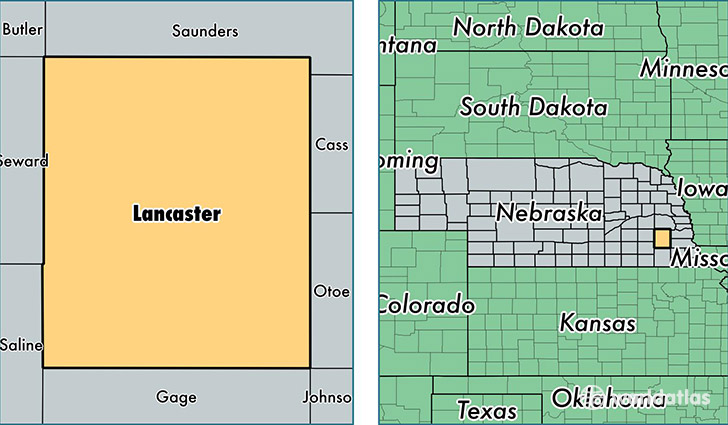 location of Lancaster county on a map