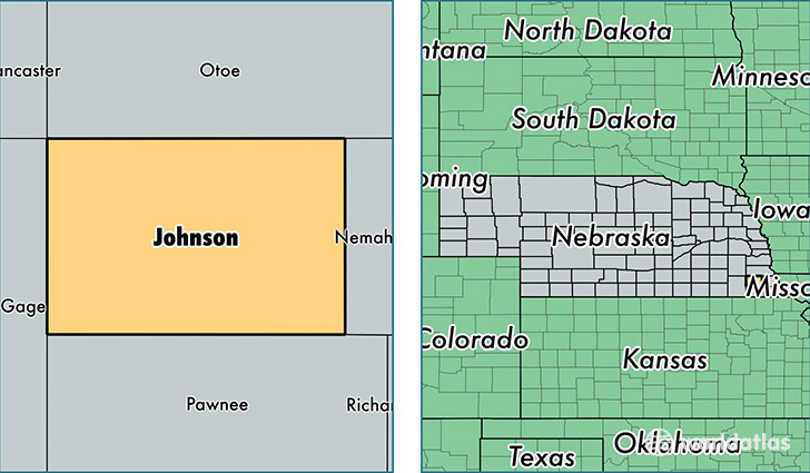 location of Johnson county on a map