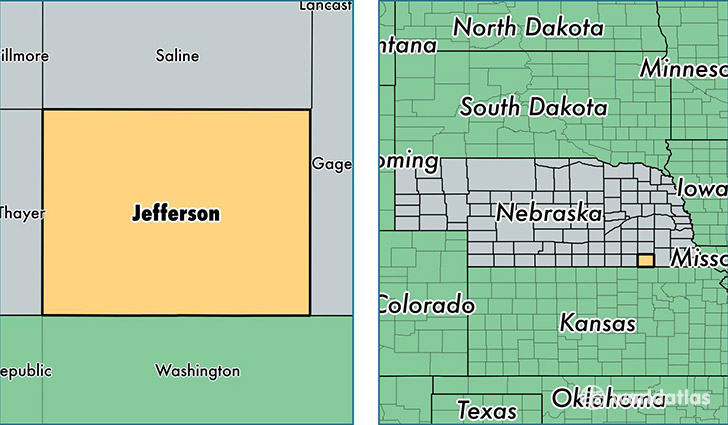 location of Jefferson county on a map