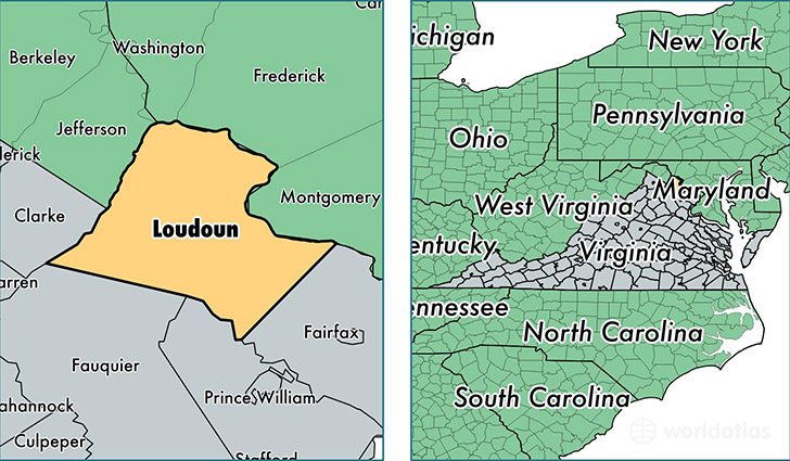 location of Loudoun county on a map