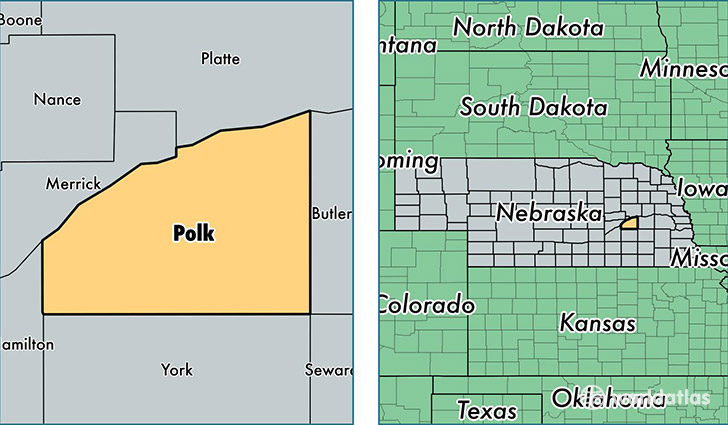 location of Polk county on a map