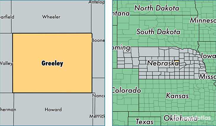 location of Greeley county on a map