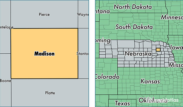 location of Madison county on a map