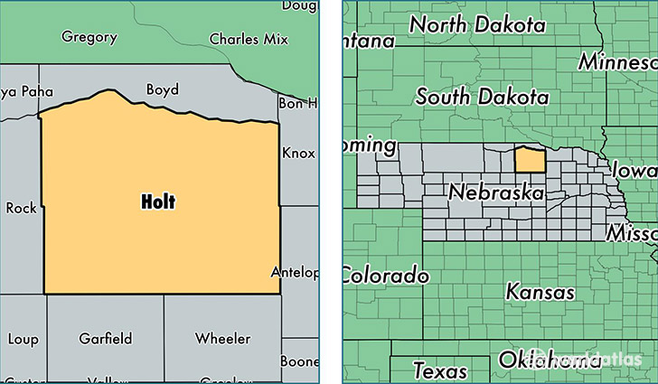 location of Holt county on a map