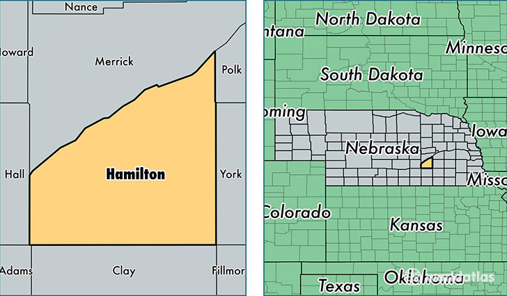 location of Hamilton county on a map