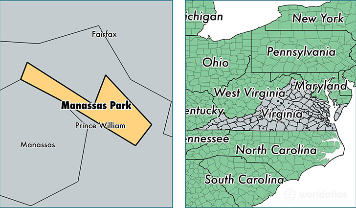location of Manassas Park City county on a map
