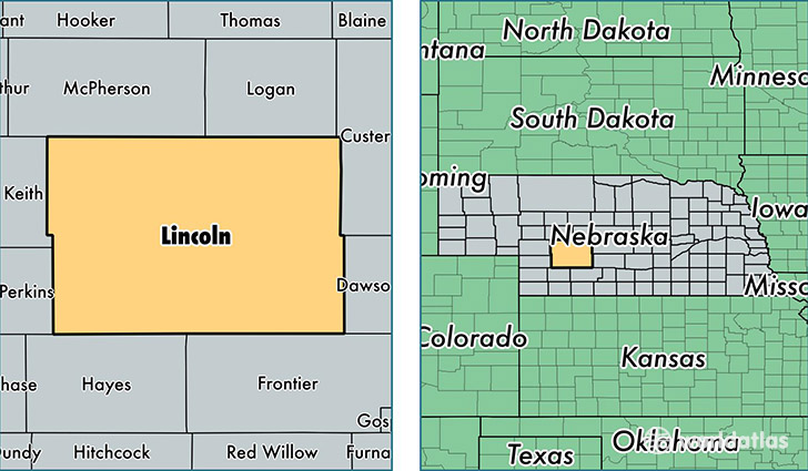 location of Lincoln county on a map