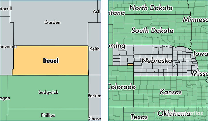 location of Deuel county on a map