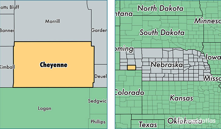 location of Cheyenne county on a map