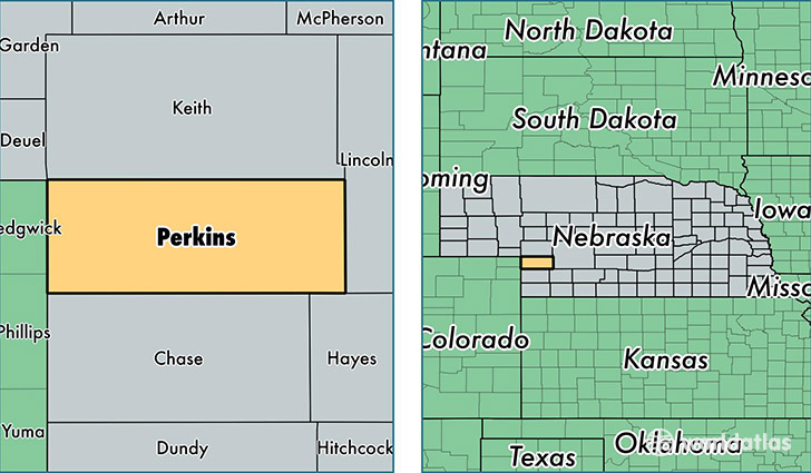 location of Perkins county on a map