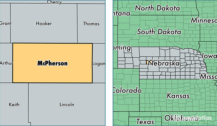 location of McPherson county on a map