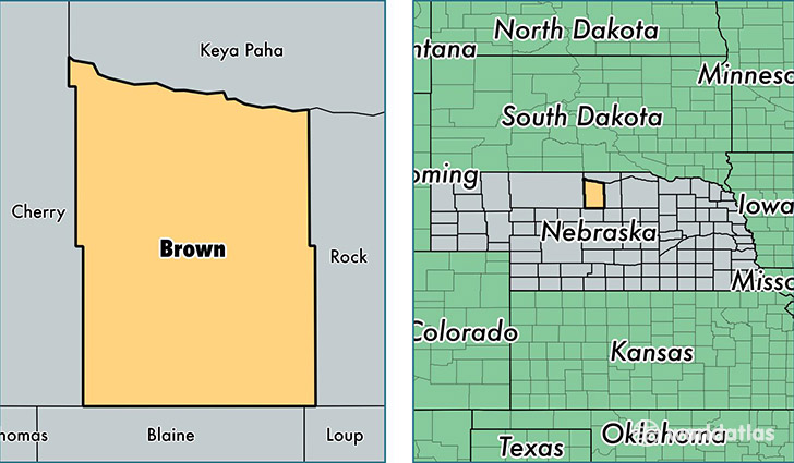 location of Brown county on a map