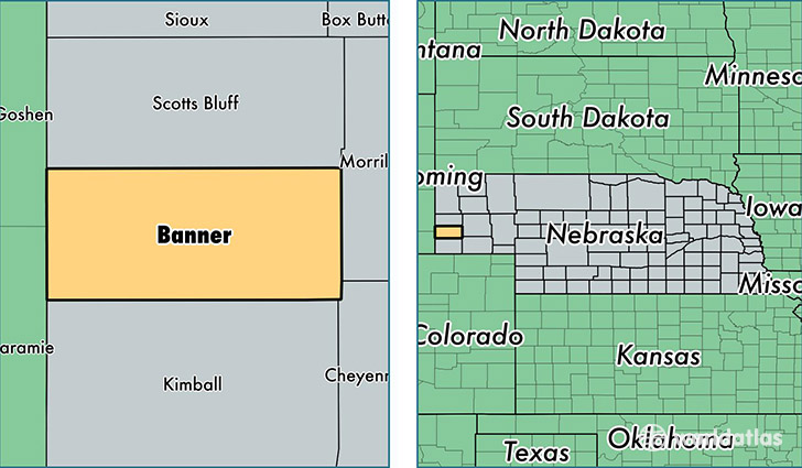 location of Banner county on a map