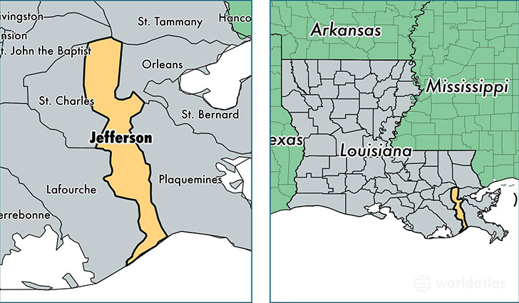 location of Jefferson county on a map