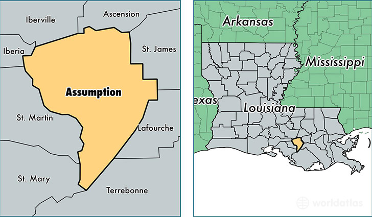 location of Assumption county on a map