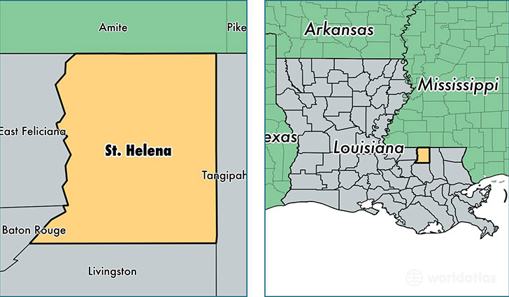 location of Saint Helena county on a map