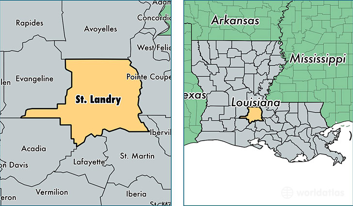 location of Saint Landry county on a map