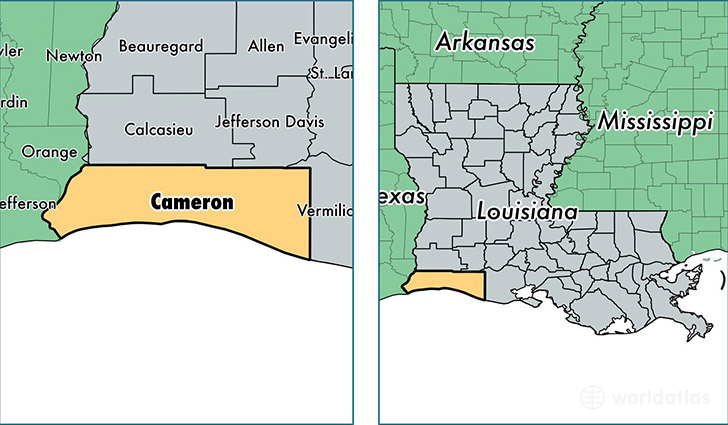 location of Cameron county on a map