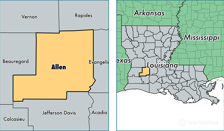 location of Allen county on a map