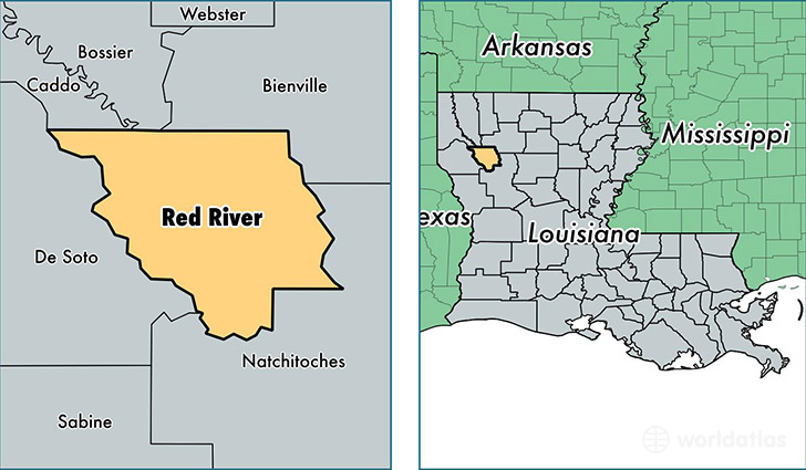 location of Red River county on a map