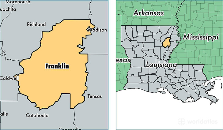 location of Franklin county on a map