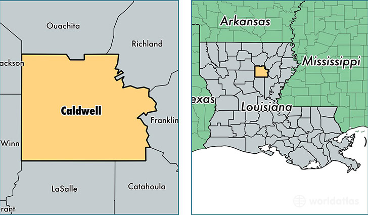 location of Caldwell county on a map