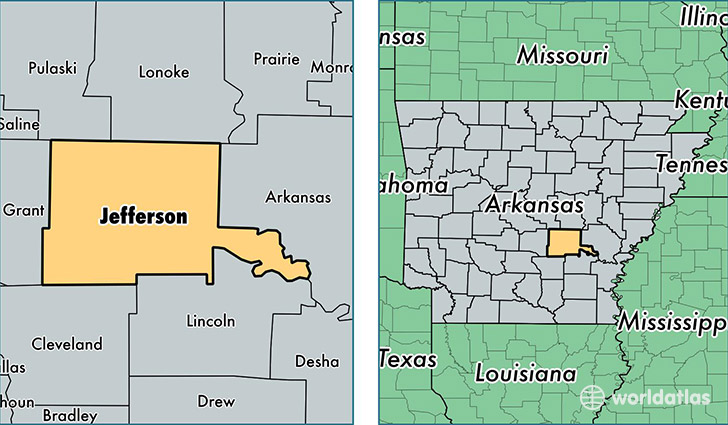 location of Jefferson county on a map