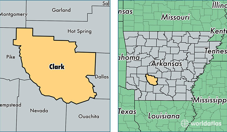 location of Clark county on a map