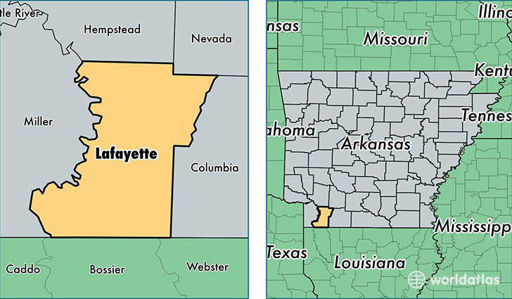 location of Lafayette county on a map