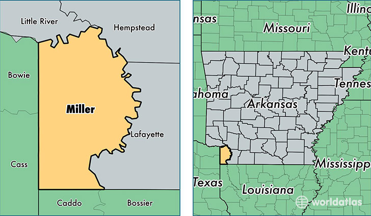 location of Miller county on a map