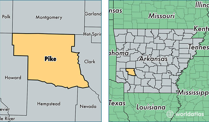 location of Pike county on a map