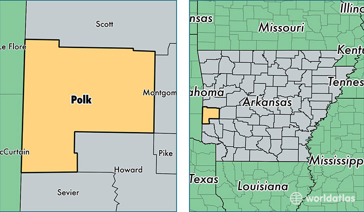 location of Polk county on a map