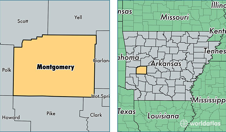 location of Montgomery county on a map