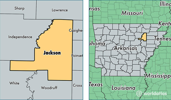 location of Jackson county on a map