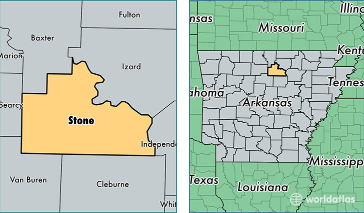 location of Stone county on a map