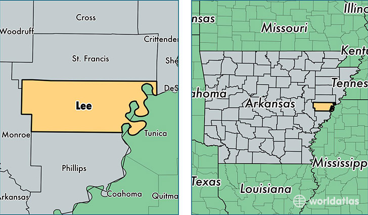 location of Lee county on a map