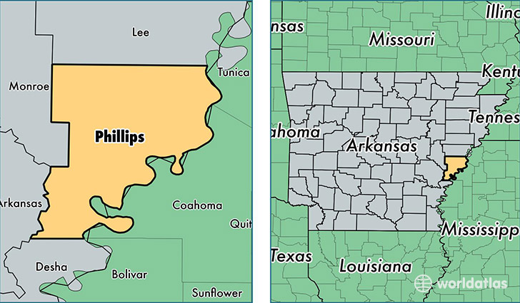 location of Phillips county on a map