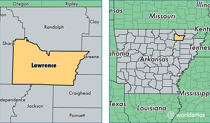 location of Lawrence county on a map