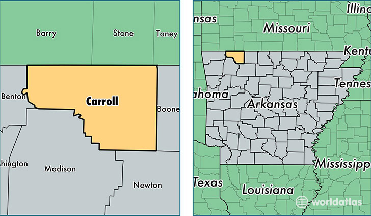 location of Carroll county on a map
