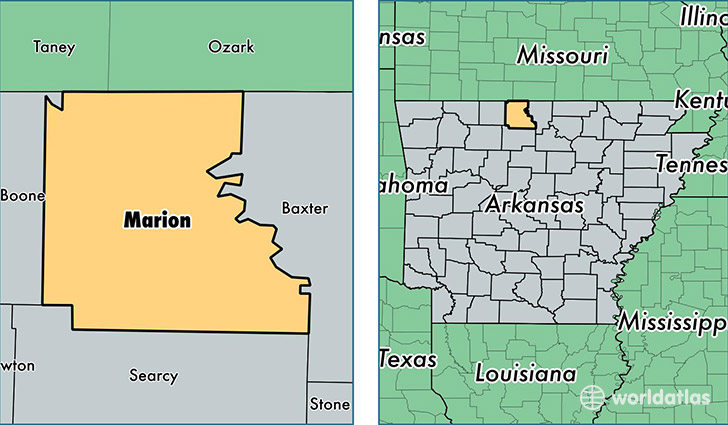 location of Marion county on a map