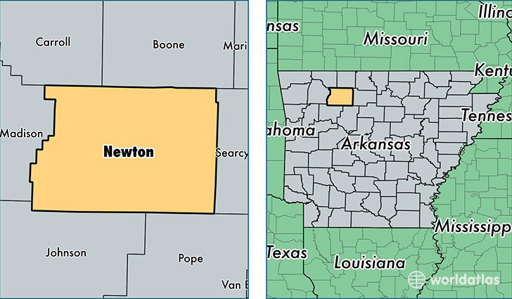 location of Newton county on a map