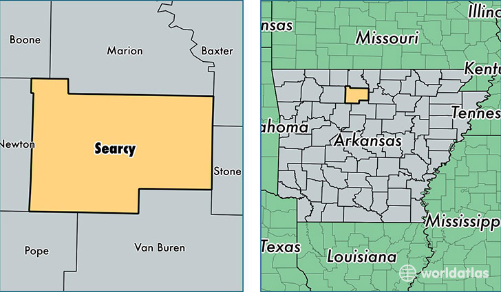 location of Searcy county on a map