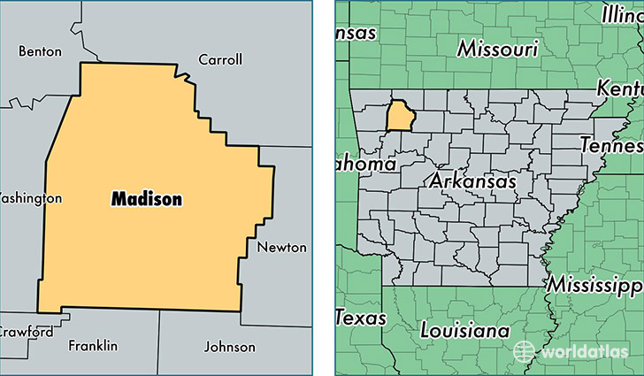 location of Madison county on a map